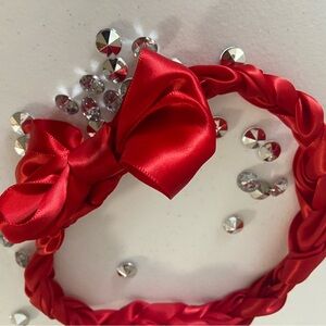 Red Satin Bow Kids Headband